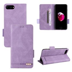 Gangxun Etui til iphone 8 Plus / 7 Plus læderetui Folio Flip med kreditkortspor Etui Coque Lilla