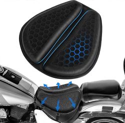 Moottoripyörän istuintyyny 3D hunajakenno moottoripyörän geeli istuintyyny terälehden muoto, pitkille matkoille, moottoripyörätarvikkeet Musta