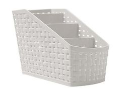 Multifunktionel Desktop Storage Box Desk Opbevaring Pen Blyant Makeup Cosmetics Rack Hvid
