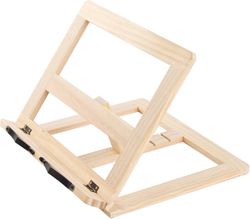 Xqday Bog stand træ bambus, justerbar træ bog stand kogebog Holder Læsebord