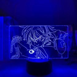 Xcy Anime Led Light Seitsemän kuolemansyntiä Meliodas lasten makuuhuoneen koristeluun Yövalo Syntymäpäivä Lahjahuone Sisustuspöytä 3D-lamppu Manga