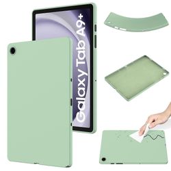 Puhtaanvärinen nestemäinen silikoninen iskunkestävä tablettikotelo Vihreä For Samsung Galaxy Tab A9+