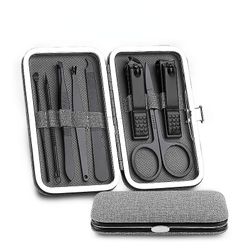 Nail Manicure Sæt Suit Saks Stål Rustfrit Pedicure Tool File Care Travel Hygiejne Kit Nail Trimmer Cutter Tool Set Grå