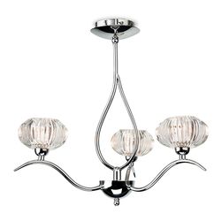Firstlight Lighting Lissabon 3 Light Semi Flush Multi Arm Loft Light Chrome, Klart dekorativt glas, G9