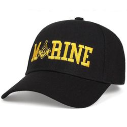 Bricks Masons Marine kompas og firkantet g justerbar baseball cap Sort marine 56-62 cm