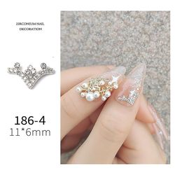 Manicure Zircon smykker søm kæde vedhæng med metal diamant 1864