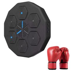 Musikk Boxing Machine Hjem Wall Mount Elektronisk Smart Focus Agility Training Digital Boxing Wall Target stanseputer og hansker rød