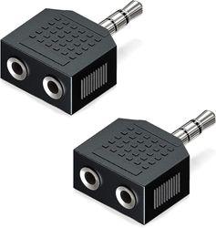 2x 3,5 mm jack-stereoadapter, lydsplitter 1x 3,5 mm jackstik til 2x 3,5 mm jackstik lydjack-splitter