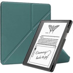 Kindle Scribe 10.2 tuuman 2022 julkaisulle monitaitettava jalustanahkakansi Tummanvihreä