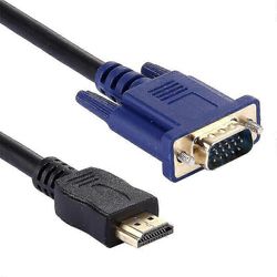 1,8 m:n HDMI-uros - VGA-uros 15-nastainen videokaapeli (musta)