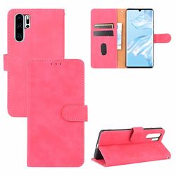 Etui til Huawei P30 Pro Cover Premium læder med kortholder Flip Folio magnetisk etui etui - sort Pink