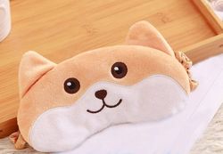 Brun Corgi Puppy Dog Sleep Mask Sovemaske Øjenmaske Til Sovende Silke Nat Dyr Øjendæksel Tra