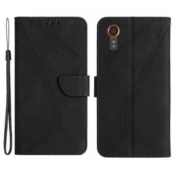 HT05 For Samsung Galaxy Xcover 7 Flip Leather Case Telefondeksel med lommebok Svart Style A Samsung Galaxy Xcover