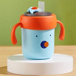 300 ml:n ruostumattomasta teräksestä valmistettu vauvan nokkamuki vaa'alla, kahvoilla ja putoamisen estävällä kannettavalla vauvamukilla (ei FDA:ta...