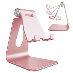 CreaDream Säädettävä Puhelinteline, Alumiininen Pöytätelakka, Yhteensopiva iPhone 16 15 14 13 12 11 Pro Max Plus SE - Rose Gold