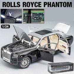 1/24 Rolls Royce Phantom Lelu Auto Malli Painevalettu metalli Ylellinen Miniatyyri Vedä Ääni Valo Ovi Avattava Kokoelma Lahja Lapsi G Rolls Royce P...