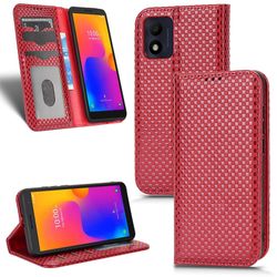 Kompatibel med Alcatel 1b 2022 Premium Pu Leather Flip Folio-veske med kortspor magnetisk lukkingsdeksel Claret