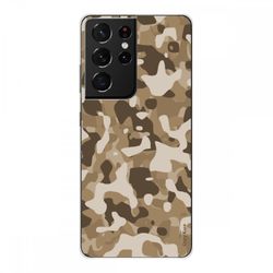 Crazy Kase Skrog til Samsung Galaxy S21 Ultra 5g Silikone Soft 1 Mm, Desert Military Camouflage