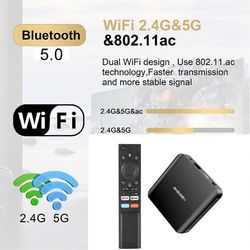 TV98 ATV Plus älykäs TV-laatikko Android 14 Allwinner H313 2.4G / 5G Dual WiFi BT 8K HD Media Player Set Top Box EU-pistoke 2G + 16G musta
