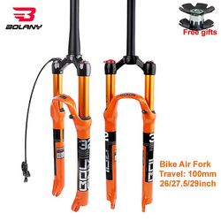 Bolany Mtb Gaffel Magnesium Alloy Cykel Luftaffjedring 26 27,5 29er Tommer 32 Hl Rl100mm Bike Gaffel Lockout For Cykel Front Gaffel 26 Lige manual