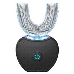 Ultraääni sähköhammasharja, älykäs automaattinen hammasharja U-muotoinen koko suu 360 puhdas hampaiden valkaisu ja ikenien hoito Musta