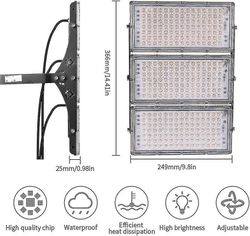 300w utendørs ledet flomlys 24000lm vanntett sikkerhetslys ip66 3000k varm hvit, utendørs ledet spotlight for gatebelysning garasjekorridor hage