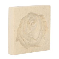 unbrand Wooden Cookie Mold Easy Release Gjenbrukbar vaskbar utskåret kjeks Trykk Stamp Mold For Home Kitchen Baking Rose Flower