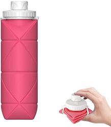 Linkrunning Sammenklappelig vandflaske lækagesikker ventil BPA-fri silikone foldbar vandflaske til sport Gym Camping Vandreture Rejser Sport Letvæg...
