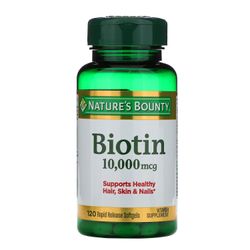 Natures Bounty Nature's Bounty, Biotin, 10.000 mcg, 120 Softgels med hurtig frigivelse