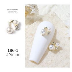 Manicure Zircon smykker søm kæde vedhæng med metal diamant 1861