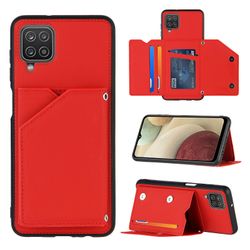 Gangxun Sag til Samsung Galaxy A12 Vintage Cuir Cover Læderetui kofanger - Rouge