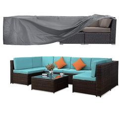 Barsinfi terrasse møbler dækning, Oxford vandtæt, regn og sne og UV beskyttelse, sofa dækning 242*162*100cm