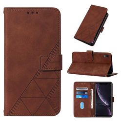 Gangxun Kompatibel med Iphone Xr etui læder folio cover tegnebog magnetisk premium Tui Coque brun