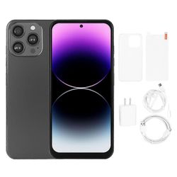 I14 PRO MAX 6,7" musta älypuhelin, 8 Gt RAM-muistia, 256 Gt ROM-muistia, 4G, kaksi SIM-korttia, kasvojen lukituksen avaus