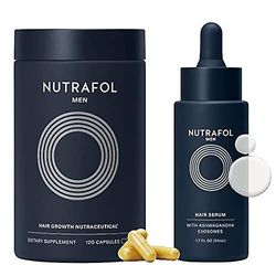 Nutrafol miesten hiusten kasvun lisäosa 1 kuukauden tarjonta ja hiusseerumi 1.7 fl oz pullo