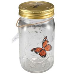 Butterfly Collection Jar Lamp Flying Butterfly LED-valoilla perheen ja ystävien lahjaksi Oranssi