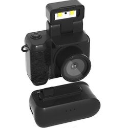 Minikamera, mini vintage-kamera, pieni nostalginen napsautuskamera Musta akku