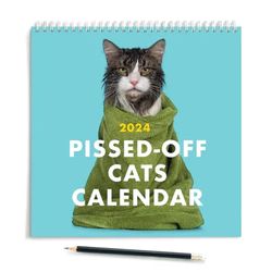 2024 Pissed-Off Cats Kalender,Funny Cat Wall Calendar,Katte & killinger