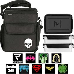 PerfectShaker Performa 3 aterian valmistelun hallintajäähdytinpussi konteilla ja jääpakkauksella Musta/musta One Size