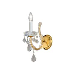Kolarz Lighting Kolarz MARIA LOUISE - Klassisk Crystal Candle Wall Light poleret guld, 1x E14