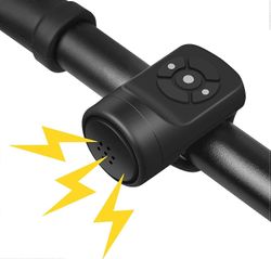 Sähköpyörän torvi, elektroninen polkupyörän kello, vedenpitävä torvi pyörälle, äänekkäin pyörätorvi ladattavalla akulla Musta