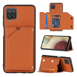 Gangxun Sag til Samsung Galaxy A12 Vintage Cuir Cover Læderetui kofanger - Marron