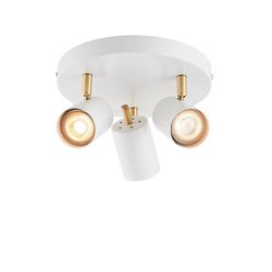 Endon Collection Lighting Måge 3 lys spotlight mat hvid maling, Satin børstet guld, GU10
