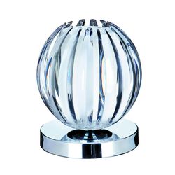 Searchlight Lighting Klo 1 Light Table Touch Globe Lampe Chrome, med klar akryl og matteret glas, G9