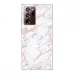 Crazy Kase Hull Til Samsung Galaxy Note20 Ultra Silikone Soft 1 Mm, Pink Marble Effect