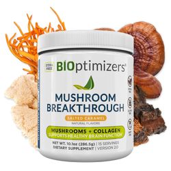 BiOptimizers Mushroom Breakthrough suolattu karamelli 10.1 OZ 15 annosta