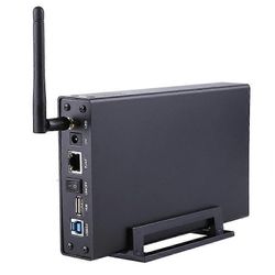 BS-U35WF 300Mbps USB 3.0 Wi-Fi Streaming Server 3.5" ulkoinen kiintolevy HDD-kotelo ja tiedostopalvelu Musta