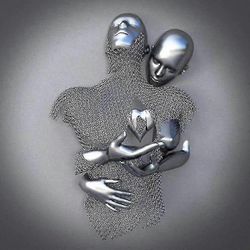 Rakkaus sydän harmaa-3d taide Seinämetallihahmo Veistospari Roikkuva maalaus kotiin Kulta FD30 40X40cm