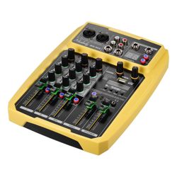 Allbestlife Muslady B4-mx Bærbar 4-kanals lydkort mixer lydmixer gul eu plug