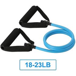 Yoga Pull Rope Elastisk Fitness Motion Motion Resistance Tube Band med håndtag Blå